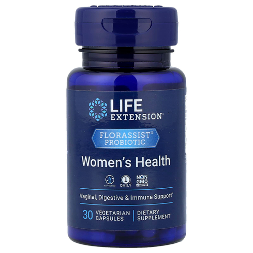 Life Extension, FLORASSIST®, пробиотик, женское здоровье, 30 вегетарианских капсул