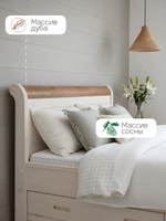 Кровать 200х200, Мелания, двуспальная, с выдвижными ящиками, деревянная, белый, Dipriz