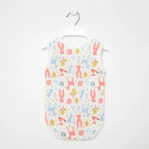 Боди-майка, цвет молочный/голубой, рост 68 см