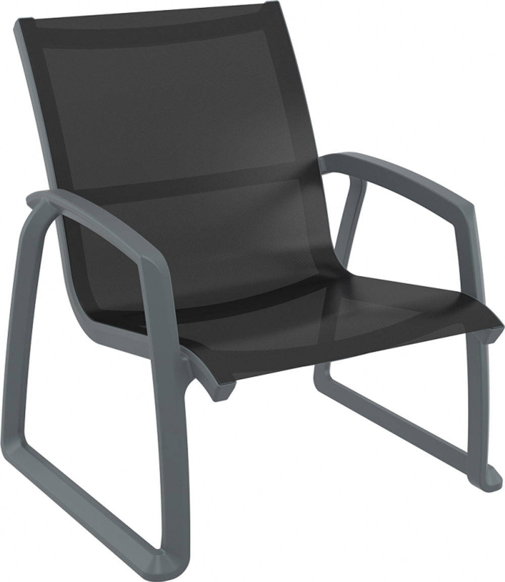 Кресло пластиковое Siesta Contract Pacific Lounge, темно-серый, черный