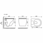 Унитаз подвесной Ceramica Nova Forma Rimless CN3009_1001CH безободковый, с крышкой микролифт, с инсталляцией и кнопкой хром