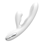 Белый вибратор-кролик 21,5см с вакуумной стимуляцией, функцией постукивания и нагревом BeYourLover Eria Tapping S106B