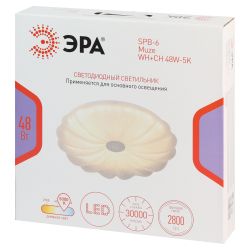 Светильник потолочный светодиодный ЭРА Классик без ДУ SPB-6 Muze 48W-5K WH+CH 5000К белый/шампань