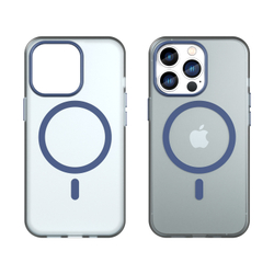 Чехол темно-синего цвета с поддержкой зарядки MagSafe для iPhone 13 Pro Max, серия Frosted Magnetic
