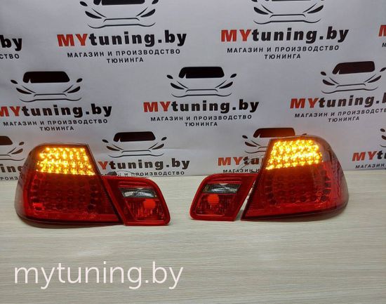 Задние фонари Bmw 3 E46 red smoke led