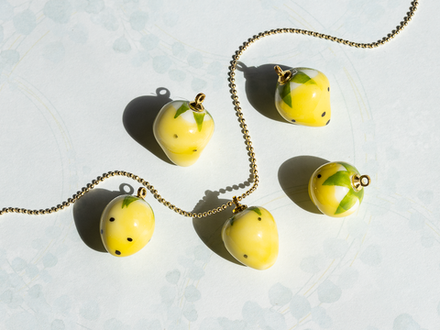 Подвеска "Клубника" 19,5мм, фарфор