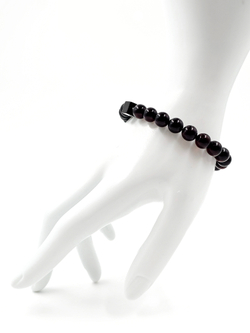 Браслет из натурального черного янтаря