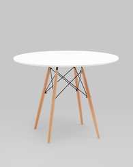 EAMES DSW D100, белый, столешница МДФ, ножки метал, массив бука