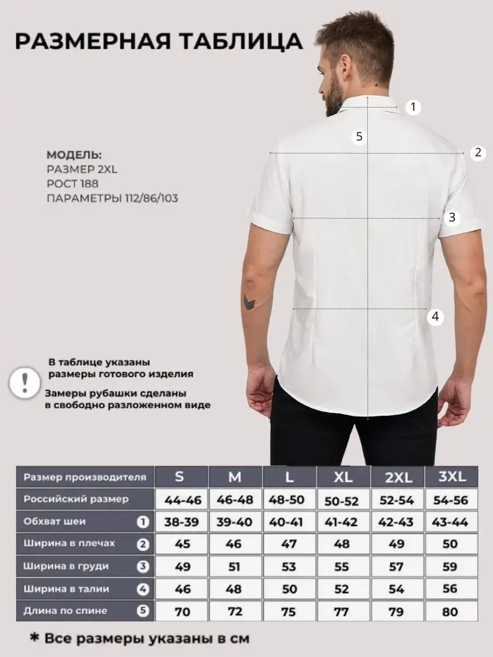 Рубашка приталенная с коротким рукавом