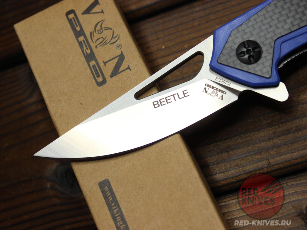 Компактный складной нож VN "BEETLE" K360D2 c клинком из стали D2, рукоять G10