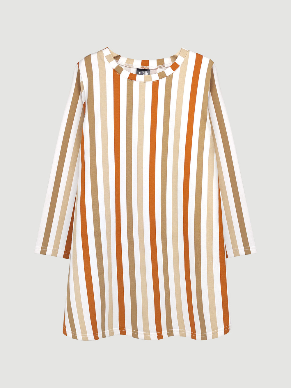 Платье трапеция Mjölk Полоска, с длинным рукавом