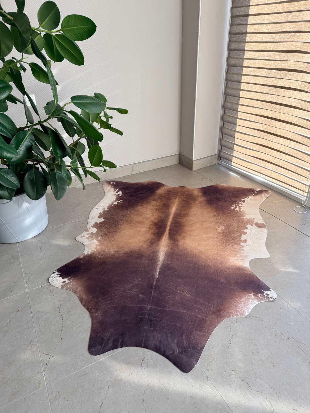 Коровья шкура на пол искусственная без ворса. 150 х 120 см