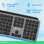 Клавиатура Oklick K859W серый/черный (2002136)