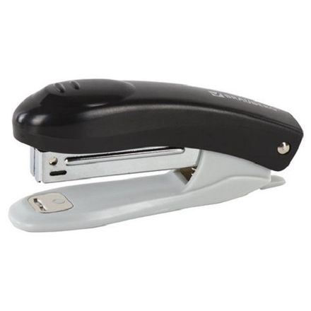 Степлер №10, Brauberg Einkommen, до 12л, пластиковый корпус, черный