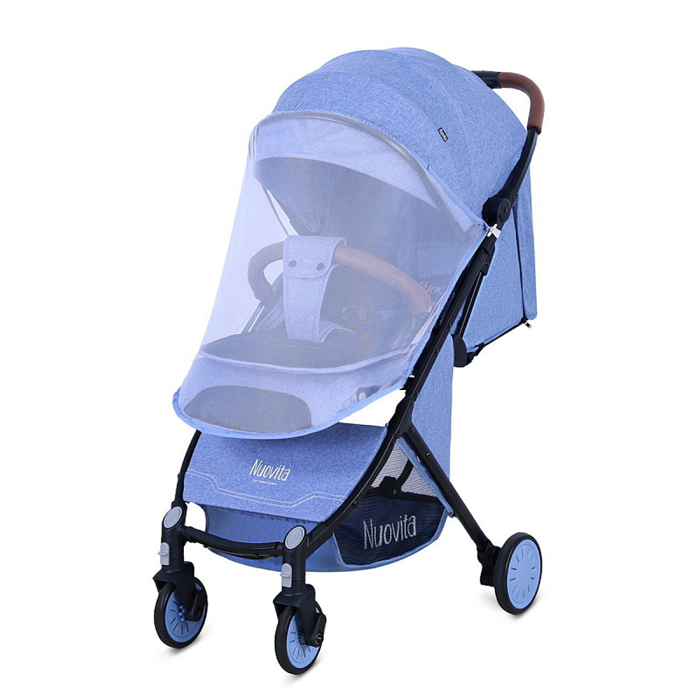 Детская прогулочная коляска Nuovita Giro Lux Denim, Nero / Джинсовый, Черный