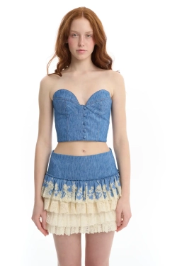 Топ-бюстье из денима