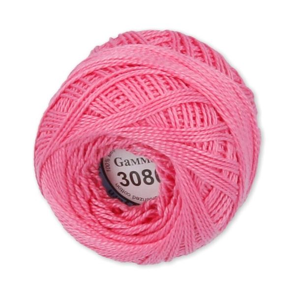 Пряжа нитки Ирис / уп.10 мот. по 10г, 82м, 3080 яр.розовый, Gamma