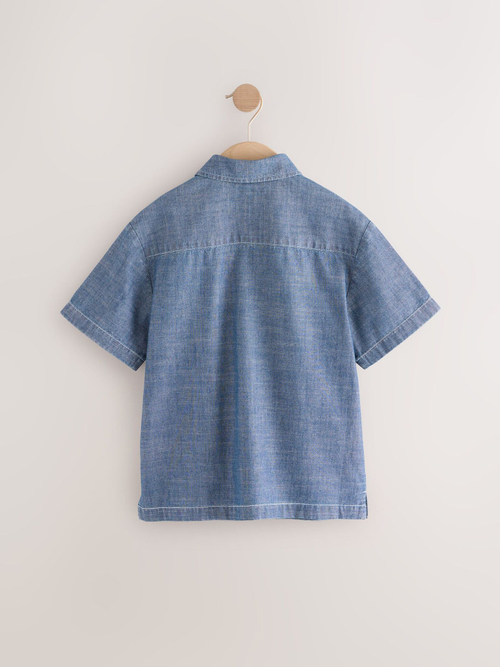 Рубашка с коротким рукавом для мальчика Next AB7-074, Синий