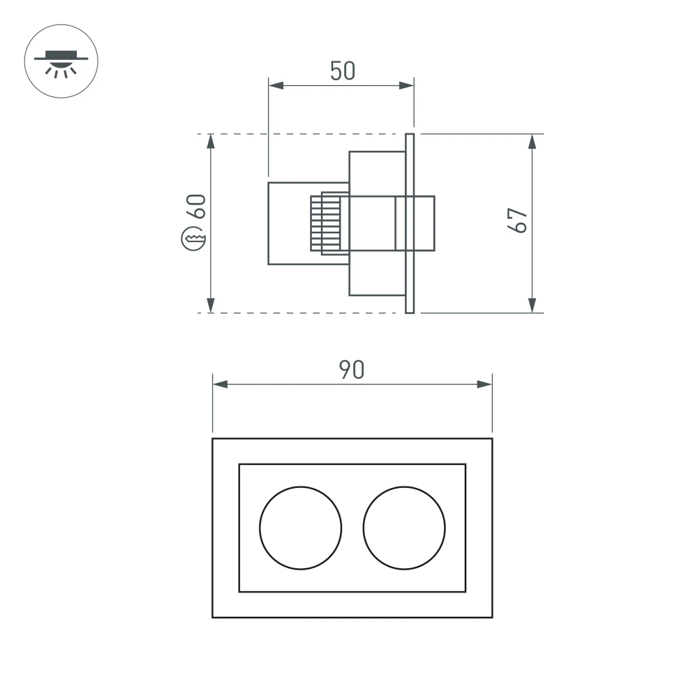 Светильник MS-ORIENT-BUILT-TURN-TC-S67x90-5W Warm3000 (BK-BK, 30 deg, 230V) (Arlight, IP20 Металл, 5 лет) 034876