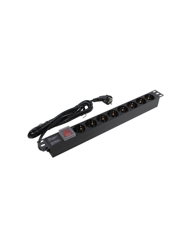 Exegate EX280844RUS Блок розеток ExeGate ServerPro PDU-19H805 Al-8S-EU3-SW, 19&quot;,1U,алюм, 8Schuko, евровилка, 3м