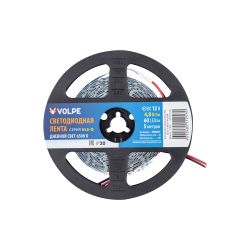 ULS-Q320 2835-60LED-m-8mm-IP20-DC12V-4.8W-m-5M-6500K Гибкая светодиодная лента на самоклеящейся основе. Катушка 5 м. в герметичной упаковке. Дневной свет6500K. ТМ Volpe.