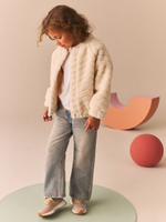 Бомбер флисовый для девочки Next B56-288, Кремовый