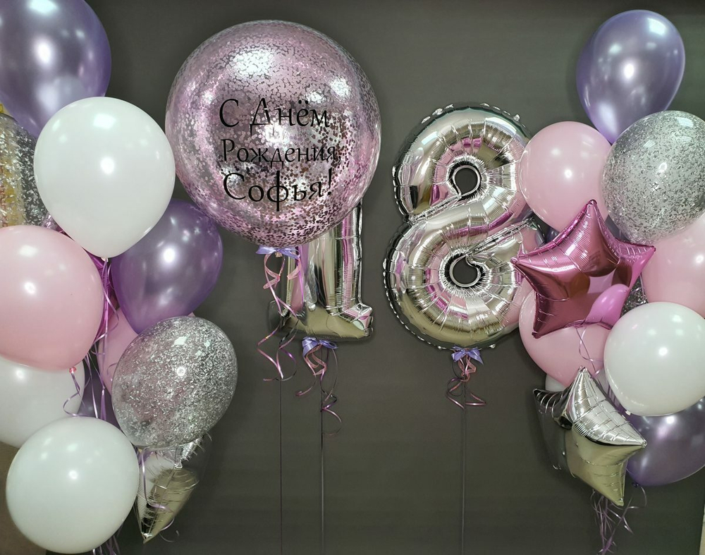 Воздушные шары на День Рождения девушке на 18 лет