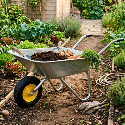 Тачка 65л садовая оцинкованная 1 колесо, 100кг, WB5204