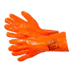 Перчатки Gward Fishy с полным покрытием ПВХ и ПВХ крошкой оранжевого цвета