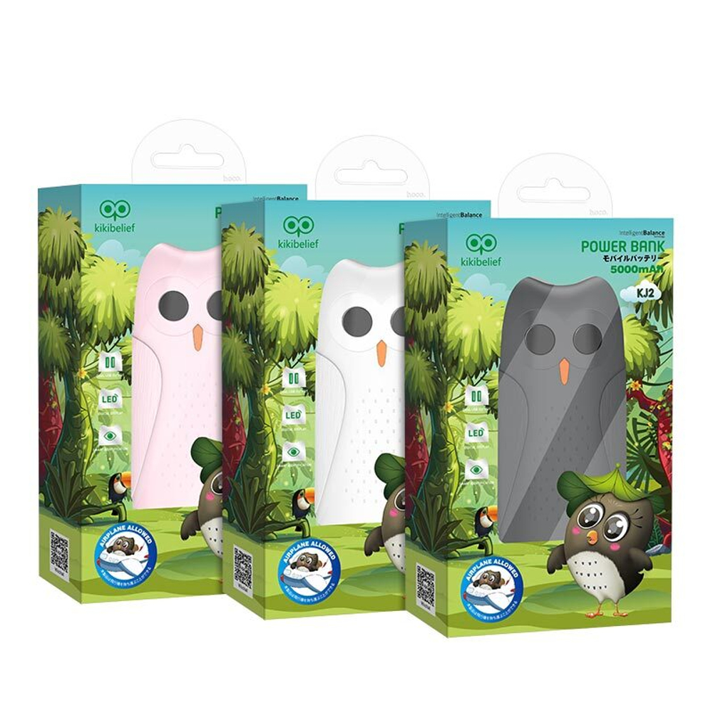 Power Bank 5000mAh, Hoco KJ2, белая сова