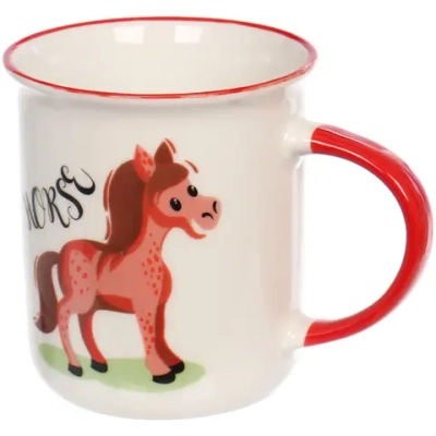 Кружка керамическая 300мл «Игривые кони», микс рисунков