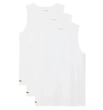 Мужская теннисная футболка Lacoste Cotton Undershirts 3-Pack - white