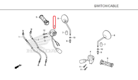 35150-K0G-901. SWITCH ASSY., STARTER. Honda C125