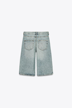 ZARА ДЖИНСОВЫЕ ШОРТЫ-БЕРМУДЫ — ZW COLLECTION, СИНИЙ
