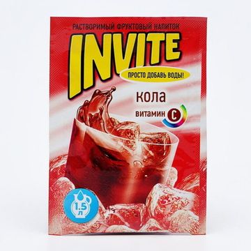 Растворимый напиток Invite со вкусом колы, 9 г (Турция)