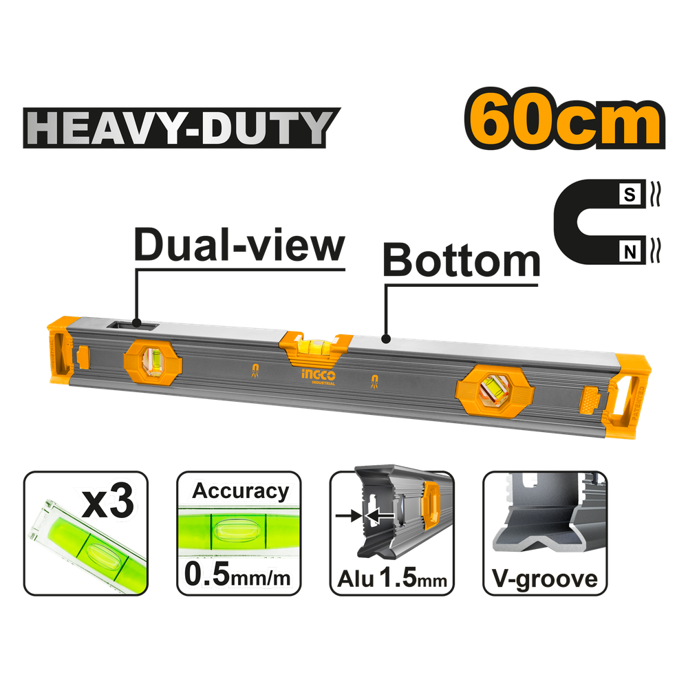 Уровень с магнитом усиленный 60 см