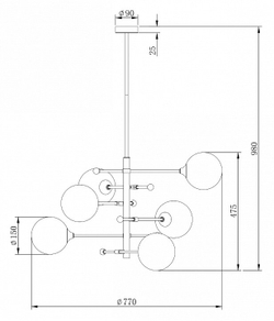 Люстра на штанге Freya FR5115PL-06BZ
