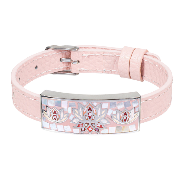 Браслет Fiore Luna на розовом кожаном ремешке CB03596-3A