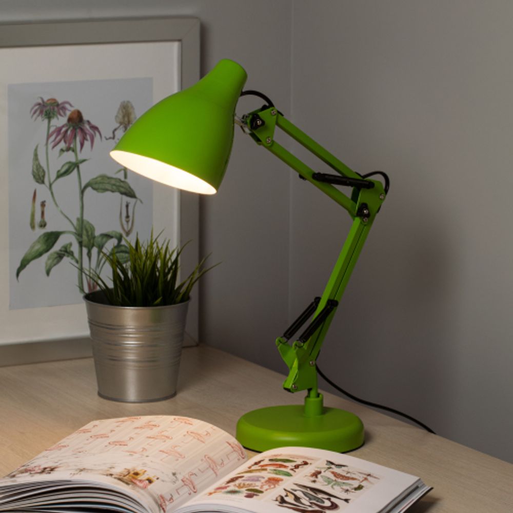 Настольный светильник ЭРА N-123-E27-40W-GR Е27 с основанием зеленый | Настольные светильники под лампу