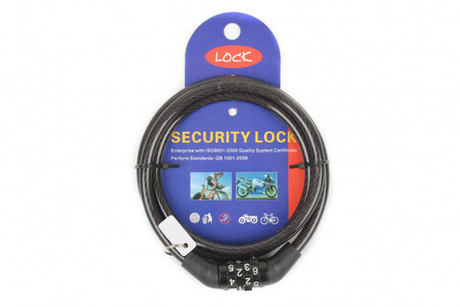 Замок противоугонный, ZX2201, 8мм*1000мм, код, RLKZX2201001