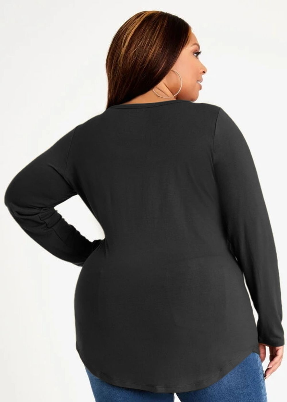 Лонгслив 17203 черный в рубчик