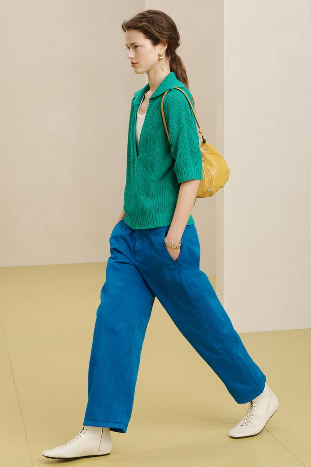 ZARA КОЖАНАЯ МИНИ-СУМКА ЧЕРЕЗ ПЛЕЧО, ЖЕЛТЫЙ