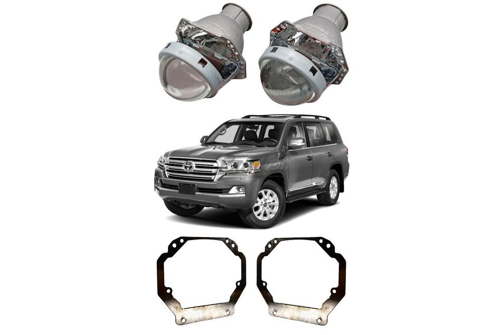 Готовый комплект для замены штатных линз Toyota Land Cruiser 200 2-й рестайлинг 2015-2021 LED