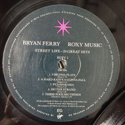 Винтажная виниловая пластинка LP Roxy Music Bryan Ferry Street Life 20 Great Hits (UK 1986)