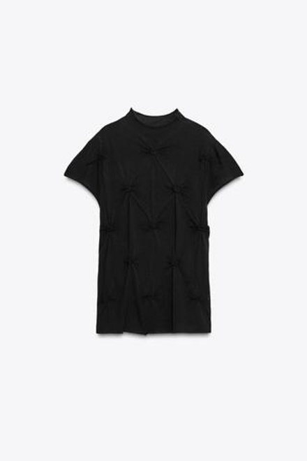 ZARA ТРИКОТАЖНЫЙ ТОП, ЧЕРНЫЙ