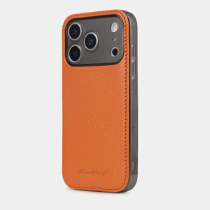 Чехол-накладка для iPhone 17 Pro Max из кожи козы, оранжевого цвета