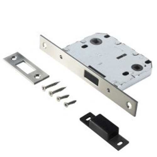 Защелка АЛЛЮР АРТ L7050 MS SN мат.никель, магнитная б/ручек с фиксатором  / 11551