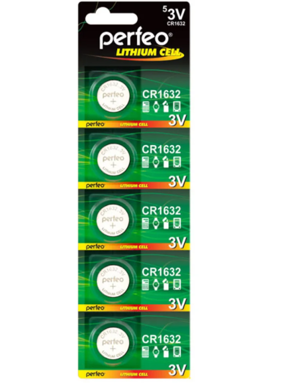 Батарейка CR 1632 Perfeo (5шт/уп)