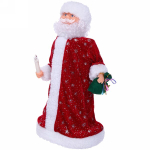 Дед Мороз музыкальный 39см красный со свечой и мешком