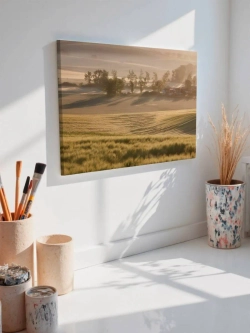 Картина на стену 40 X 50 Поле и дома